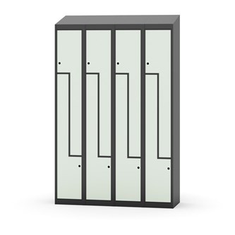 Novis Z garderobeskab skrå topplade 8 rum B120 cm