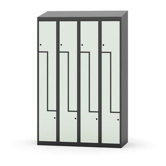 Novis Z garderobeskab skrå topplade 8 rum B120 cm