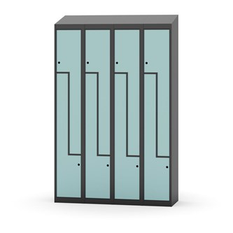 Novis Z garderobeskab skrå topplade 8 rum B120 cm
