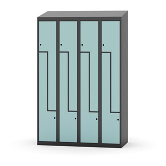 Novis Z garderobeskab skrå topplade 8 rum B120 cm