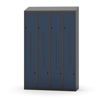 Novis Z garderobeskab skrå topplade 8 rum B120 cm