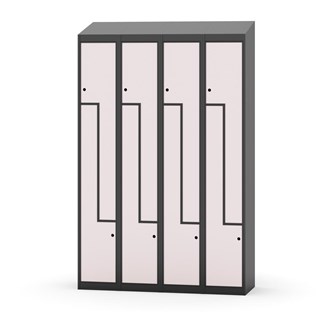 Novis Z garderobeskab skrå topplade 8 rum B120 cm