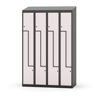 Novis Z garderobeskab skrå topplade 8 rum B120 cm