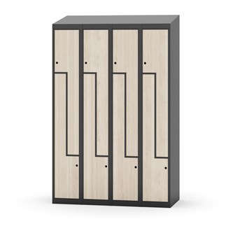 Novis Z garderobeskab skrå topplade 8 rum B120 cm