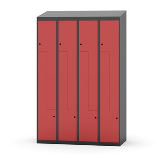 Novis Z garderobeskab skrå topplade 8 rum B120 cm