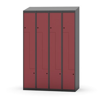 Novis Z garderobeskab skrå topplade 8 rum B120 cm