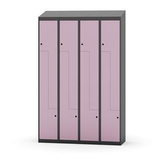 Novis Z garderobeskab skrå topplade 8 rum B120 cm