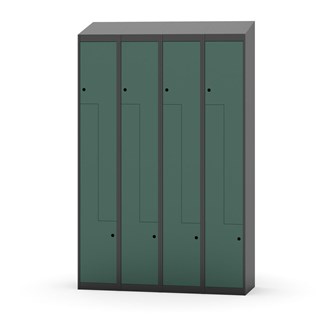 Novis Z garderobeskab skrå topplade 8 rum B120 cm