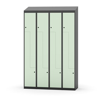 Novis Z garderobeskab skrå topplade 8 rum B120 cm