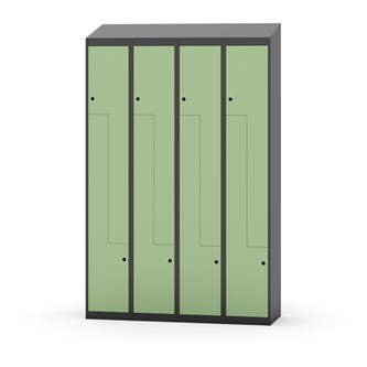 Novis Z garderobeskab skrå topplade 8 rum B120 cm