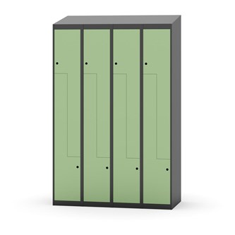 Novis Z garderobeskab skrå topplade 8 rum B120 cm
