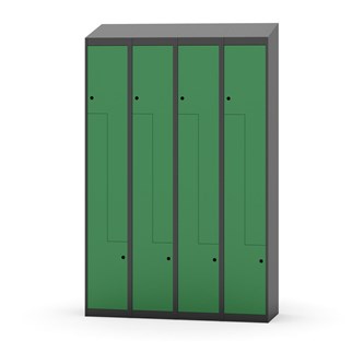 Novis Z garderobeskab skrå topplade 8 rum B120 cm