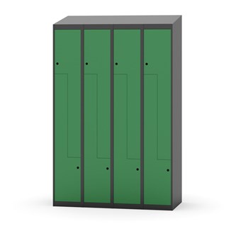Novis Z garderobeskab skrå topplade 8 rum B120 cm