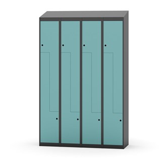 Novis Z garderobeskab skrå topplade 8 rum B120 cm