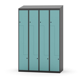 Novis Z garderobeskab skrå topplade 8 rum B120 cm