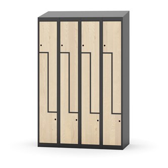 Novis Z garderobeskab skrå topplade 8 rum B120 cm