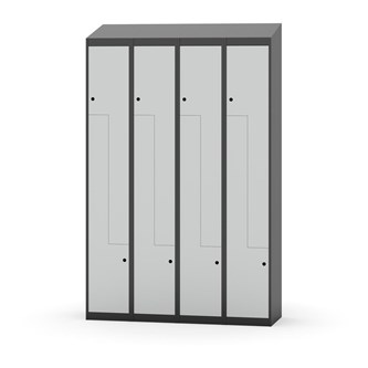 Novis Z garderobeskab skrå topplade 8 rum B120 cm