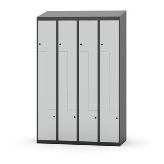 Novis Z garderobeskab skrå topplade 8 rum B120 cm