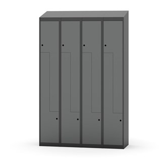 Novis Z garderobeskab skrå topplade 8 rum B120 cm