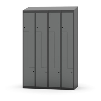 Novis Z garderobeskab skrå topplade 8 rum B120 cm