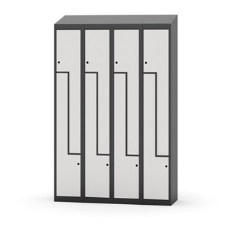Novis Z garderobeskab skrå topplade 8 rum B120 cm