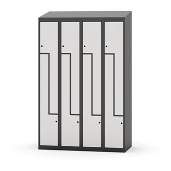 Novis Z garderobeskab skrå topplade 8 rum B120 cm