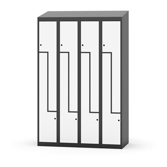 Novis Z garderobeskab skrå topplade 8 rum B120 cm