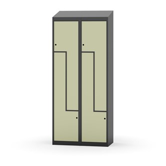 Novis Z garderobeskab skrå topplade 4 rum B80 cm