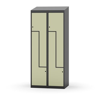 Novis Z garderobeskab skrå topplade 4 rum B80 cm