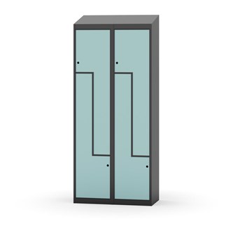 Novis Z garderobeskab skrå topplade 4 rum B80 cm
