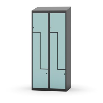 Novis Z garderobeskab skrå topplade 4 rum B80 cm