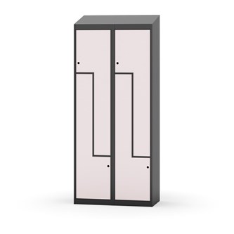 Novis Z garderobeskab skrå topplade 4 rum B80 cm