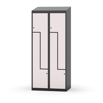 Novis Z garderobeskab skrå topplade 4 rum B80 cm