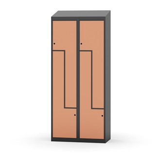 Novis Z garderobeskab skrå topplade 4 rum B80 cm
