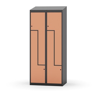 Novis Z garderobeskab skrå topplade 4 rum B80 cm