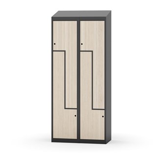 Novis Z garderobeskab skrå topplade 4 rum B80 cm