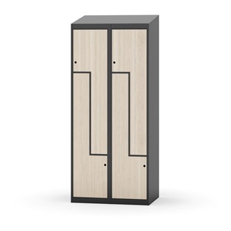 Novis Z garderobeskab skrå topplade 4 rum B80 cm