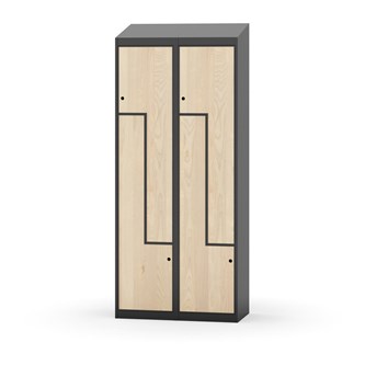 Novis Z garderobeskab skrå topplade 4 rum B80 cm