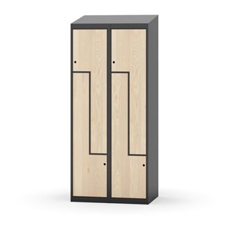 Novis Z garderobeskab skrå topplade 4 rum B80 cm