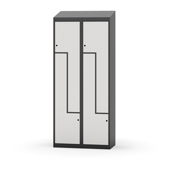 Novis Z garderobeskab skrå topplade 4 rum B80 cm