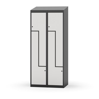 Novis Z garderobeskab skrå topplade 4 rum B80 cm