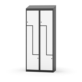 Novis Z garderobeskab skrå topplade 4 rum B80 cm