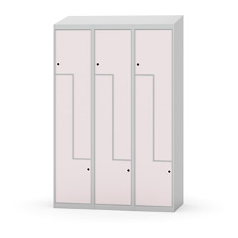 Novis Z garderobeskab skrå topplade 6 rum B120 cm