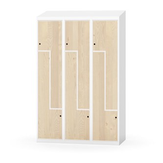 Novis Z garderobeskab skrå topplade 6 rum B120 cm