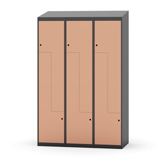 Novis Z garderobeskab skrå topplade 6 rum B120 cm