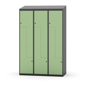 Novis Z garderobeskab skrå topplade 6 rum B120 cm