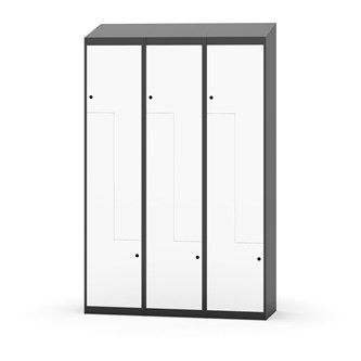 Novis Z garderobeskab skrå topplade 6 rum B120 cm