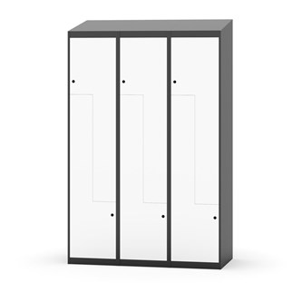 Novis Z garderobeskab skrå topplade 6 rum B120 cm