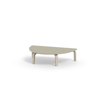 Arcus bord linoleum hvidpig. birk halvrundt 120-80 cm
