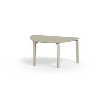 Arcus bord linoleum hvidpig. birk halvrundt 120-80 cm